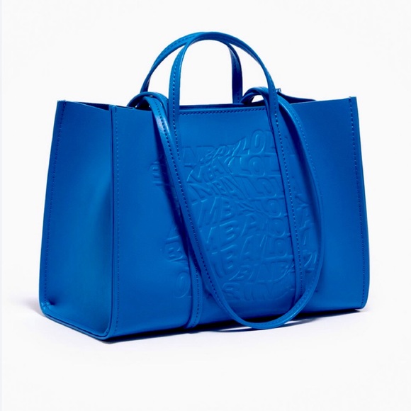 🆕 Bimba y Lola Blue Large Shopper Tote / NWT - Picture 1 of 13
